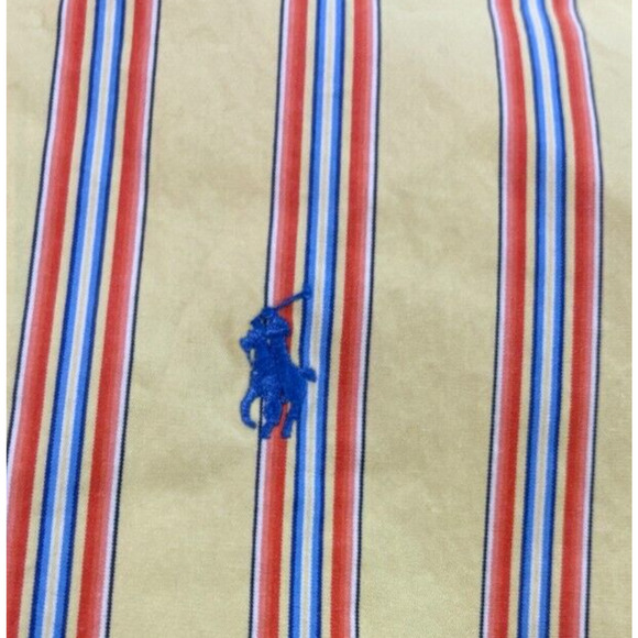 Ralph Lauren Yellow Striped Button up Shirt Mens M Long Sleeve - Picture 5 of 8